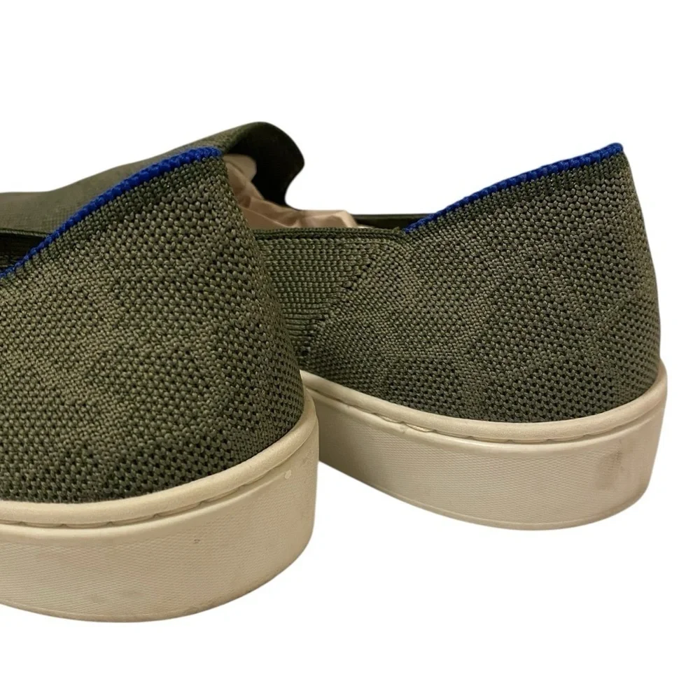 Rothy’s Safari Green Textured Print Slip On Sneakers Size 8